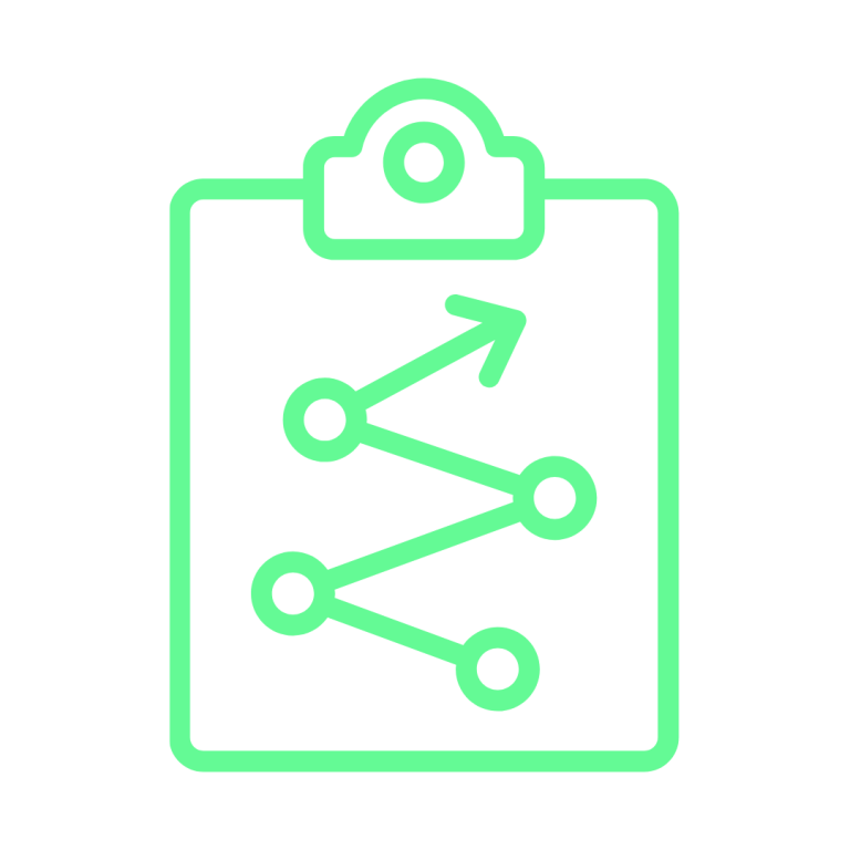 Marketingstrategie Plan bzw. Route auf einem Klemmbrett als Symbol für Marketingstrategie